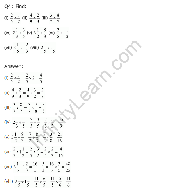 NCERT Solutions for Class 7 Maths Chapter 2 Fractions and Decimals Ex 2.4 Q4