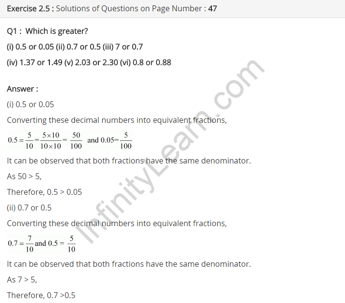 NCERT Solutions for Class 7 Maths Chapter 2 Fractions and Decimals Ex 2.5 Q1