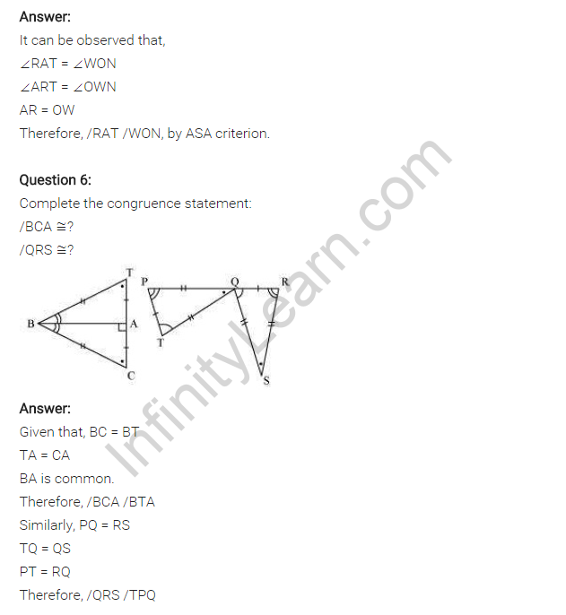 NCERT Solutions Class 9 Maths Chapter 7 Exercise 7.2 Triangles