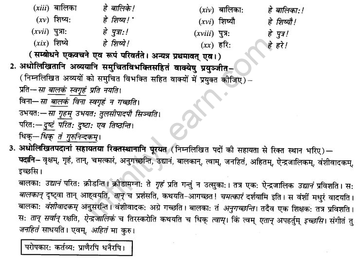 NCERT Solutions for Class 9th Sanskrit Chapter 11 Karaka Prayogah 5
