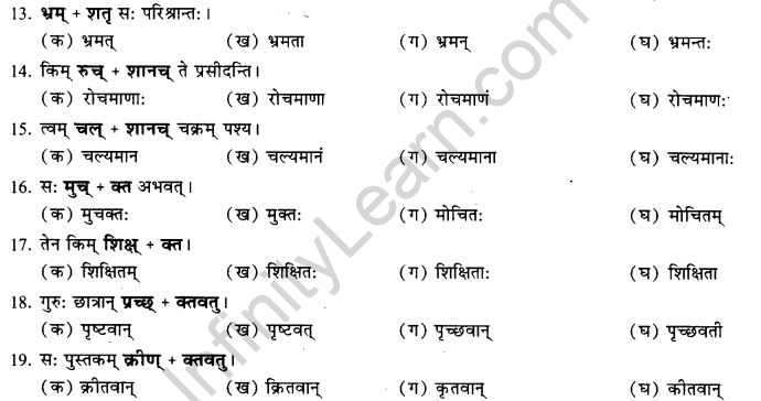 NCERT Solutions for Class 9th Sanskrit Chapter 19 Shatr Shanach Pratyayoh Prayogah 10