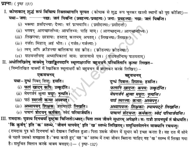 NCERT Solutions for Class 9th Sanskrit Chapter 19 Shatr Shanach Pratyayoh Prayogah 6