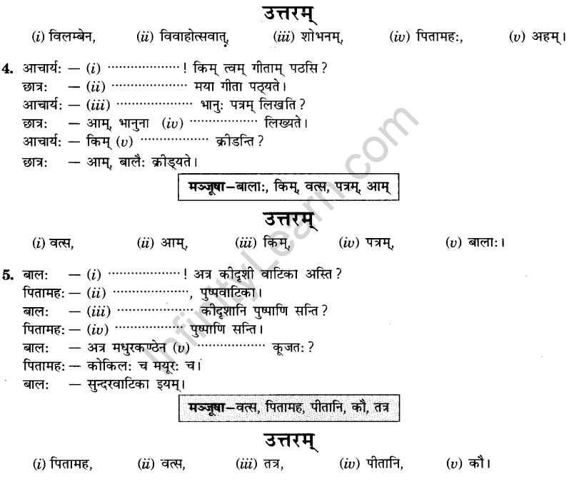 NCERT Solutions for Class 9th Sanskrit Chapter 2 सङ्केताधारितः वार्तालापः 3