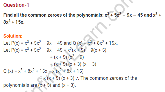 Polynomials Class 10 Extra Questions Maths Chapter 2 Sri Chaitanya Infinity Learn Best Online 