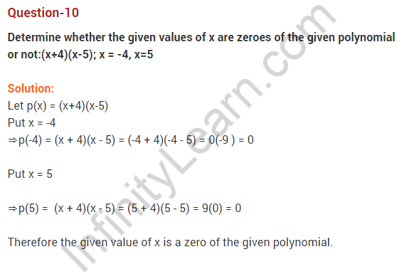 Polynomials Class 10 Extra Questions Maths Chapter 2 Infinity Learn 