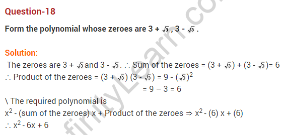 Polynomials Class 10 Extra Questions Maths Chapter 2 - Sri Chaitanya ...