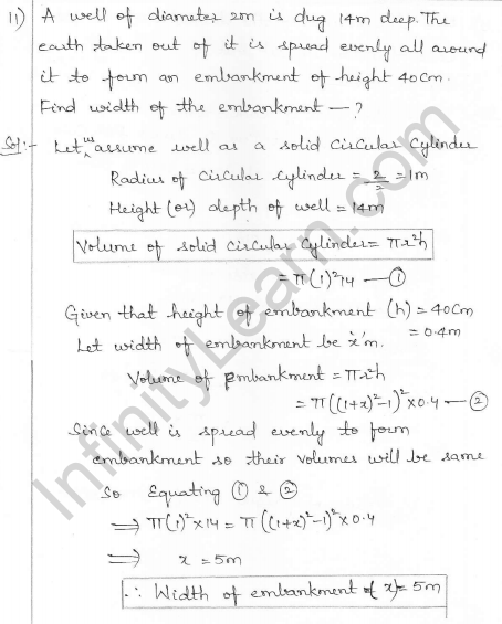 RD Sharma Class 10 Solutions Surface areas and Volumes Ex 16.1 Q11