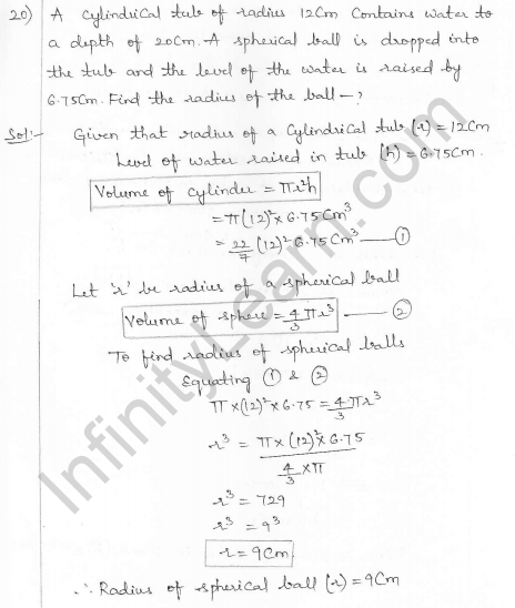 RD Sharma Class 10 Solutions Surface areas and Volumes Ex 16.1 Q20