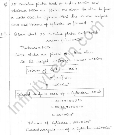 RD Sharma Class 10 Solutions Surface areas and Volumes Ex 16.1 Q8