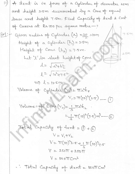 RD Sharma Class 10 Solutions Surface Areas and Volumes Ex 16.2 Q11 ...