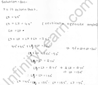 RD Sharma Class 7 Solutions 14.Lines and angles Ex-14.1 Q 30