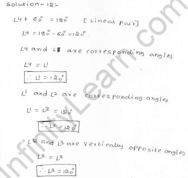 RD Sharma Class 7 Solutions 14.Lines and angles Ex-14.2 Q 12
