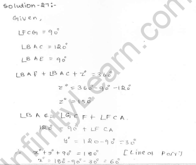 RD Sharma Class 7 Solutions 14.Lines and angles Ex-14.2 Q 27