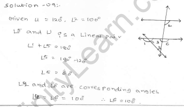 RD Sharma Class 7 Solutions 14.Lines and angles Ex-14.2 Q 9 i