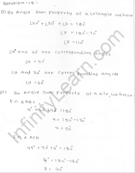 RD Sharma Class 7 Solutions 15.Properties of triangles Ex-15.2 Q 15 i