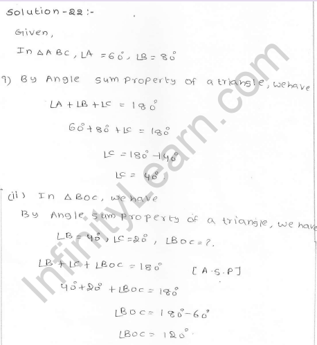 RD Sharma Class 7 Solutions 15.Properties of triangles Ex-15.2 Q 22