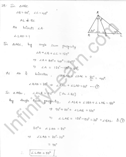 RD Sharma Class 7 Solutions 15.Properties of triangles Ex-15.2 Q 25