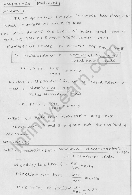 RD Sharma Class 9 Solutions Chapter 25 Probability 1