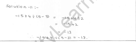RD Sharma class 7 solutions 1.Integers Ex-1.3 Q 11
