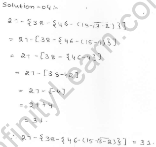 RD Sharma class 7 solutions 1.Integers Ex-1.4 Q 4