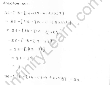 RD Sharma class 7 solutions 1.Integers Ex-1.4 Q 5