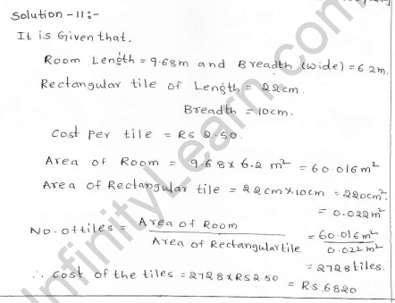 RD Sharma class 7 solutions 20.Munsuration(perimeter and area of rectiliner figures) Ex-20.1 Q 11