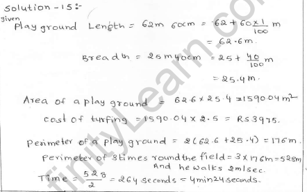 RD Sharma class 7 solutions 20.Munsuration(perimeter and area of rectiliner figures) Ex-20.1 Q 15