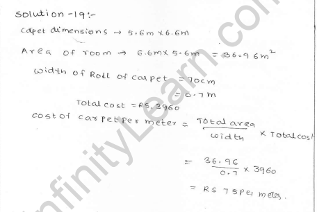 RD Sharma class 7 solutions 20.Munsuration(perimeter and area of rectiliner figures) Ex-20.1 Q 19