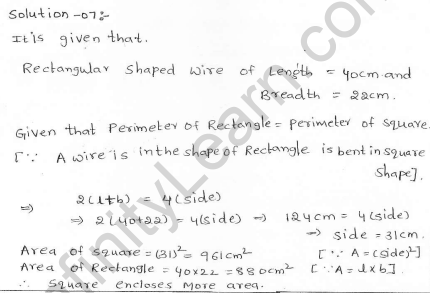RD Sharma class 7 solutions 20.Munsuration(perimeter and area of rectiliner figures) Ex-20.1 Q 7