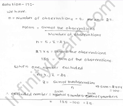 RD Sharma class 7 solutions 23.Data Handling-II (central values) Ex-23.1 Q 17