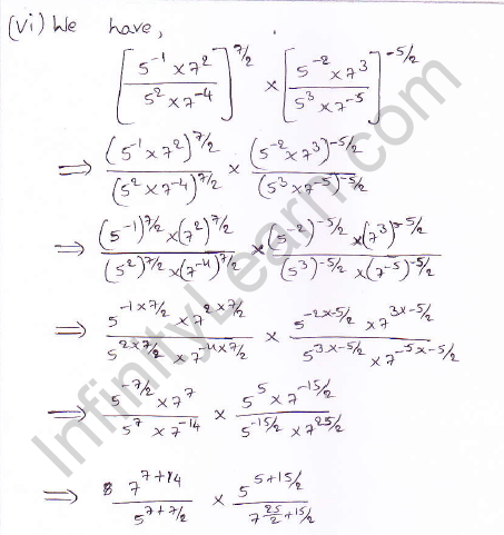 RD Sharma class 9 maths Solutions chapter 2 Exponents of Real Numbers Question 2 (vi)