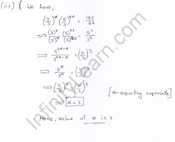 RD Sharma class 9 maths Solutions chapter 2 Exponents of Real Numbers Question 5 (iii)