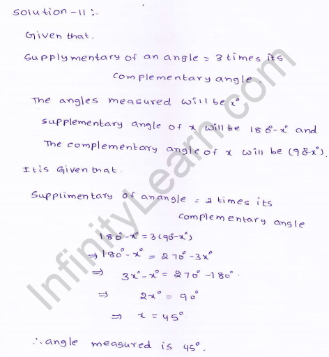 RD-Sharma-class 9-maths-Solutions-chapter 8 - Lines and Angles -Exercise 8.1 -Question-11