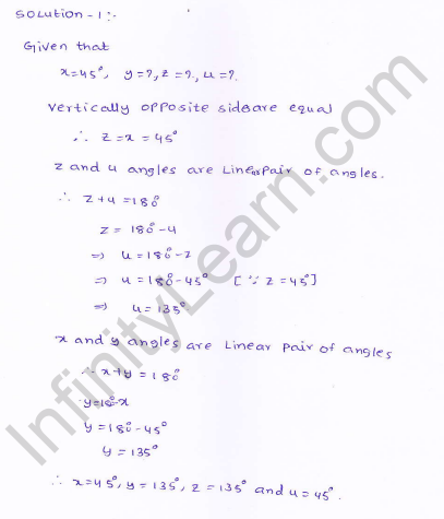 RD-Sharma-class 9-maths-Solutions-chapter 8 - Lines and Angles -Exercise 8.3 -Question-1