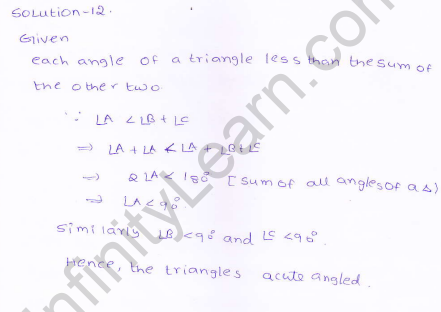 RD-Sharma-class 9-maths-Solutions-chapter 9 - Traingles and Its Angles -Exercise 9.1 -Question-12