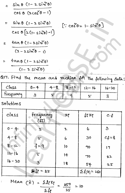 Solved CBSE Sample Papers for Class 10 Maths Set 6 1.13