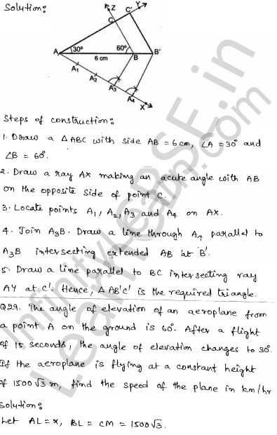 Solved CBSE Sample Papers for Class 10 Maths Set 6 1.27