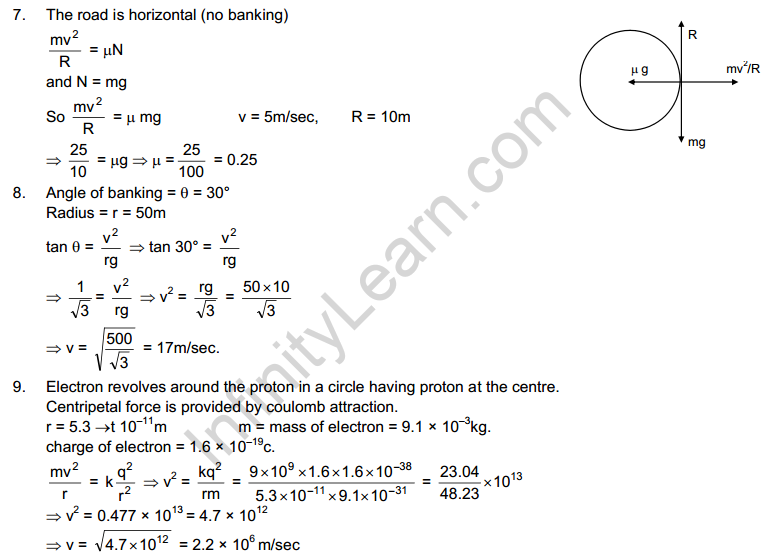 Circular Motion HC Verma Concepts of Physics Solutions