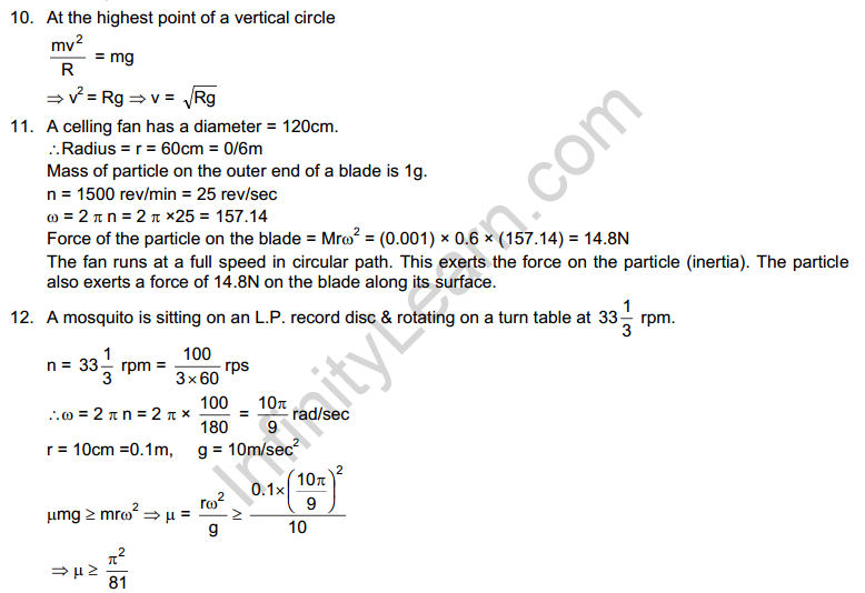 Circular Motion HC Verma Concepts of Physics Solutions
