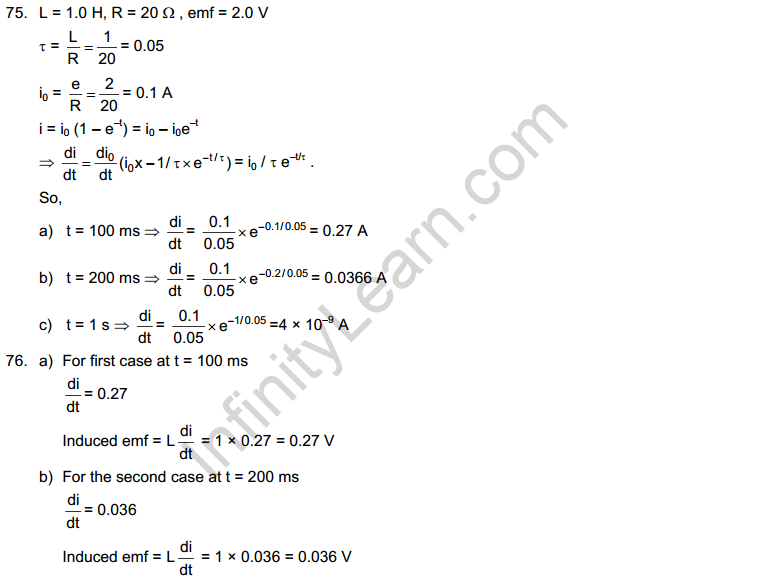 Electromagnetic Induction HC Verma Very Short Answer Type Solutions