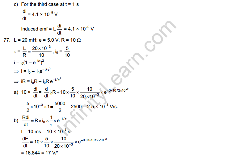 Electromagnetic Induction HC Verma Very Short Answer Type Solutions