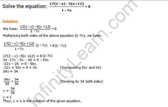 Extra Questions for Class 8 Maths Linear Equations in One Variable Q5