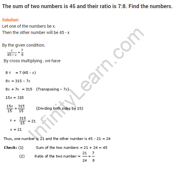 linear equations in one varialbe class 8 word problems