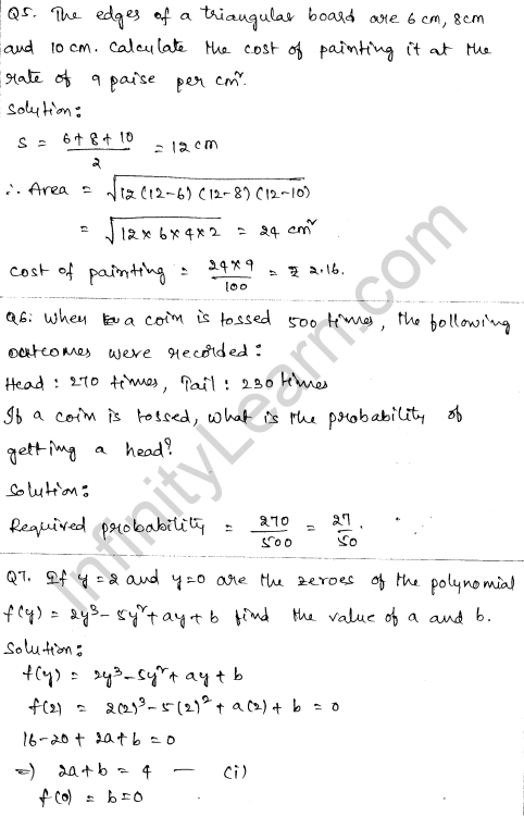 Solved CBSE Sample Papers for Class 9 Maths Paper 4 2