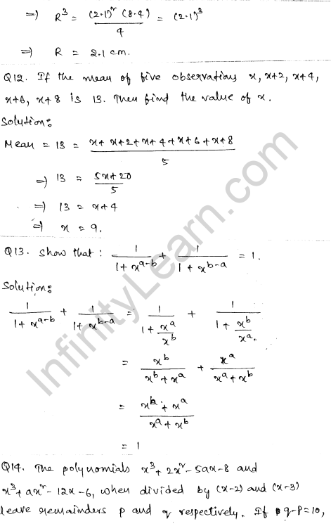 Sample Papers for Class 9 Maths Solved paper 4 5