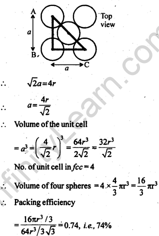 NCERT Solutions For Class 12 Chemistry Chapter 1 The Solid State Exercises Q10.2