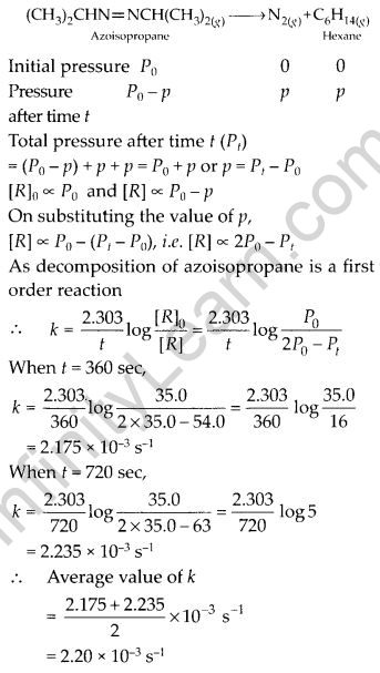 NCERT Solutions For Class 12 Chemistry Chapter 4 Chemical Kinetics Exercises Q20.1