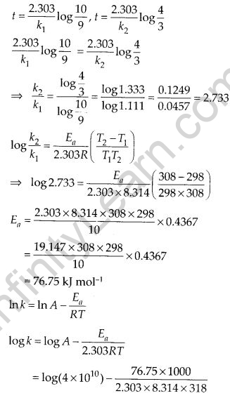 NCERT Solutions For Class 12 Chemistry Chapter 4 Chemical Kinetics Exercises Q29.1