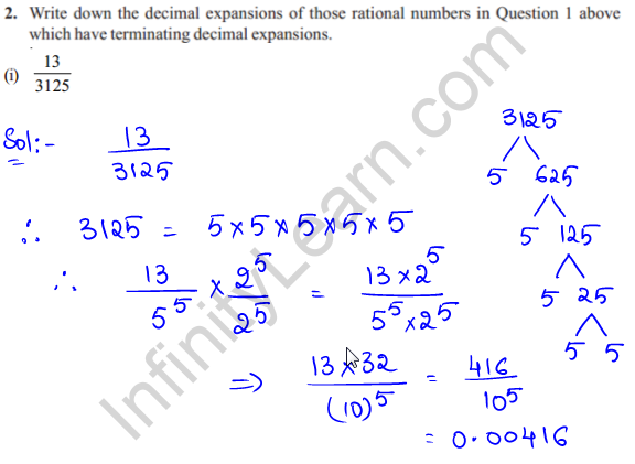 NCERT Solutions for Class 10 Chapter 1 Real numbers Ex 1.4 Q2 i