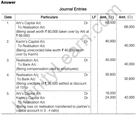 NCERT Solutions for Class 12 Accountancy Chapter 5 Dissolution of Partnership Firm Numerical Questions Q10